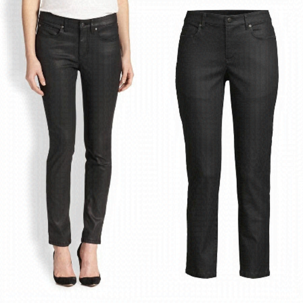 EILEEN fisher coated skinny ankle organic cotton